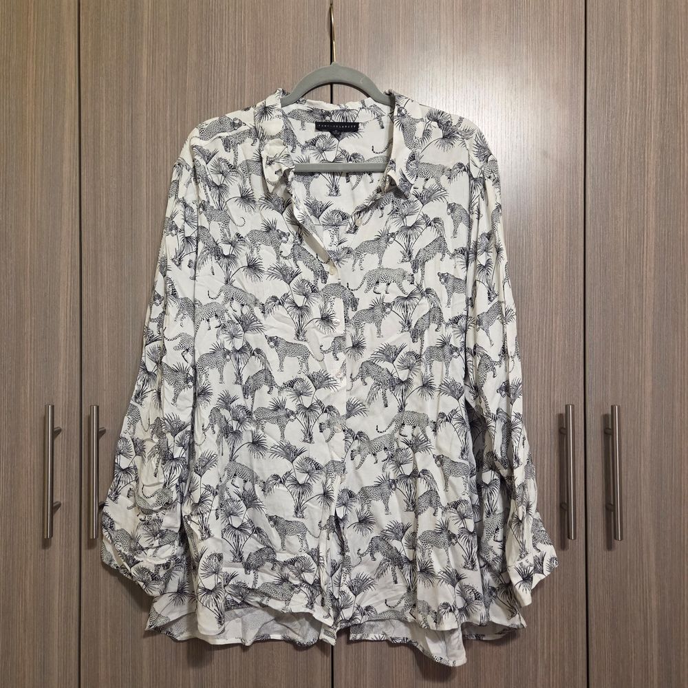 Animal Print Button Down Top